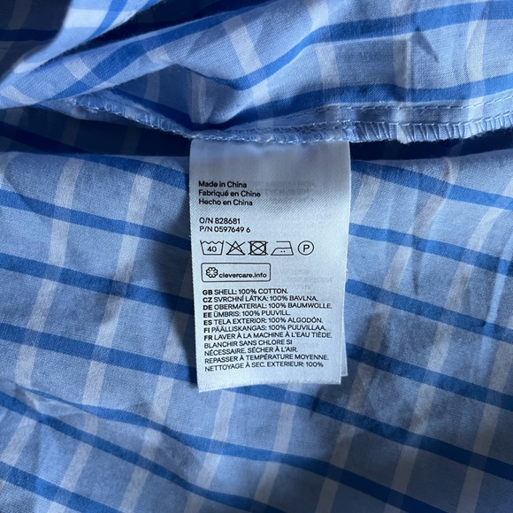 NWOT Cotton Button Up Shirt with Ruffled Sleeves - Picture 4 of 11